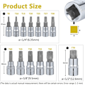 Miniatyrbillede 2 af 5: 13 stk. Torx topnøglesæt, T8 - T70 topnøglesæt, hun-Torx toppe, Torx bit topnøglesæt, krom vanadium stål 1/4\", 3/8\" og 1/2\" drev