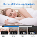 Miniatyrbillede 3 af 5: Digitalt vækkeur, LED digitalt vækkeur med temperatur/snooze/2 alarmer/12/24 timer/USB-opladningsport/16 sange (sort)
