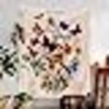Miniatyrbilde 3 av 5: Sommerfugl Gobelin Blomster Gobeliner Vertikal Blomsterplante Gobeliner Veggteppe Fargerik Identifikasjon Retro Kunst Estetisk Veggteppe for Soverom Sovesal Stue 150x130cm