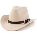Miniatyrbilde 1 av 3: Western Cowboy Hater for Kvinner Menn Filt Bred Bremskjerm Panama Hat med