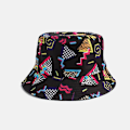Pikkukuva 1 / 5: Retro 80- ja 90-lukujen kääntyvä trippy-printtiämpärihattu naisille ja miehille