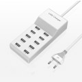 Miniatyrbild 1 av 2: USB C-laddare, A18 Gan 6-portars multipel USB-laddare, laddningsstation (vit) 136*60*33mm
