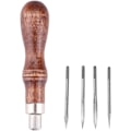 Pikkukuva 1 / 5: Nahkaompelu-ulna, 4 in 1 puukahvainen nahkaompelu-ulna DIY L