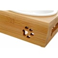 Miniatyrbillede 4 af 5: Katteskåle i keramik med bambusstativ 29,3*13,8*5cm