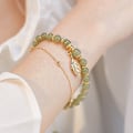 Miniatyrbillede 3 af 5: Hetian Jade Gold Leaf Armbånd - Hetian Jade Elegant Temperament