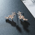 Miniatyrbillede 2 af 2: Rose Gold Triple Star Linked Stud Øreringe til Kvinder og Piger
