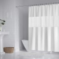 Miniatyrbillede 1 af 3: Bruseforhæng 200x180cm Polyester og EVA Badeforhæng Semi-Transparent Vandtæt Anti-Mildew til Badeværelse - Hvid