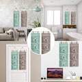 Miniatyrbilde 5 av 5: 2 stk veggmonterte oppbevaringsposer 3 lommer lin stoffpose kurv Wa