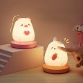 Miniatyrbillede 2 af 3: 1 stk. Sød kaninformet nattelys - bærbar lampe, USB-genopladelig