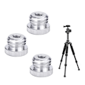 Miniatyrbild 1 av 5: 1/4\"-20 till 5/8\"-11 gängad skruvadapter för lasernivå-avståndsmätare stativfäste till 5/8\" gänga 1/4\" mikrofonstativadapter 3 st - Silver