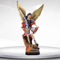 Miniatyrbillede 2 af 4: Ærkeengel Statue Ærkeengel St. Michael Trampler Dæmon Religiøs S
