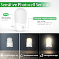 Miniatyrbilde 2 av 5: 1 stk LED-nattlys, Hepside nattlys Plug-and-Play automatisk