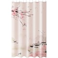 Miniatyrbillede 4 af 5: 1 stk. bruseforhæng med kroge, fugle huse blomster mønster, skimmelresistent, polyester bruseforhæng, 180 x 180 cm