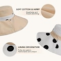 Miniatyrbilde 2 av 5: Dame Solhatt, Solhatt for Kvinner Polka Dot, Stor Foldbar Fiskehatt