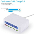 Miniatyrbillede 3 af 5: 50W Multi Port USB-oplader Strømadapter med 1 QC 3.0 9V2A Max Q