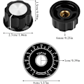 Miniatyrbillede 2 af 5: 5 stk. 6mm/27mm Potentiometer Knob Potentiometer Knurlede Knapper Volumenkontrol Drejeknap med Digitalt Skala Plade MF-A03
