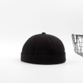 Miniatyrbilde 4 av 4: Men Retro Brimless Hat cap Sailor Cap Beanie Rolled Cuff,1pc-blac