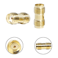 Miniatyrbild 2 av 5: SMA Hon till SMA Hon RF Koaxial Adapter Guldpläterad Adapter för Wi-Fi Antennförstärkare Radiosignalförlängningskabel (10-pack)