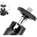 Miniatyrbillede 3 af 5: 1/4 tommer hot shoe-montering med ekstra skrue til skoadapter til kameraer, videokameraer, smartphones, Gopro, LED-videolys, mikrofon, videoskærm (2 pakker)