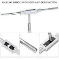 Miniatyrbilde 4 av 5: Tappe med skralle, håndtappe, justerbar tappeholder, nøkkel for T-håndtak tappeholder med 5 stk HSS M3-M8 metrisk gjengetapp
