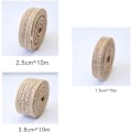 Miniatyrbillede 3 af 5: 3 ruller/30m jute burlap håndværk natur burlap bånd, kunst bånd til bryllup begivenheder fest og hjem indretning DIY håndværk bryllup dekorationer(1.5cm,2.5cm,3.8cm)