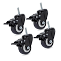 Miniatyrbilde 1 av 4: 4 stk Kontorstol Hjul M8 x 25mm Polyuretan Svingbare Hjul Maks Last 240kg Utbyttbare Svingbare Hjul med Bremser