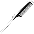 Miniatyrbilde 3 av 5: Hårkam, Siming Karbonfiber Halekam Profesjonell Hårklipp for Salong Frisør (Svart, 6 stk)