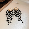 Miniatyrbillede 1 af 5: Lange Dangle Dangling Bling Crystal Rhinestone Tassels Øreringe bl