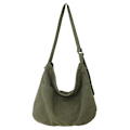 Miniatyrbild 1 av 2: Kvinnors Canvas Crossbody Väska Stor Kapacitet Messenger Väska Casual Axelväska Resväska Shoppingväska，Grön