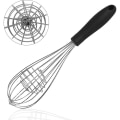 Pikkukuva 2 / 5: Silikonista ja ruostumattomasta teräksestä valmistettu, 30 cm, käsivispilä, manuaalinen vispilä, suuri pallovispilä käytännöllisellä kahvalla, vispilä munille, kastikkeille Hopea