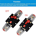 Miniatyrbillede 4 af 5: 2 STK 40A Inline Strømafbryder Reset Sikring, 12V-24V DC 40A Reset Sikringsholder med Manuel Reset til Båd Audio System Beskyttelse