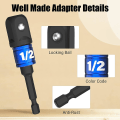 Miniatyrbilde 4 av 5: 7 stk. Sockeladapter 1/2 3/8 1/4 Hex Drill Bits Adaptersett Nøkkelmutter Reduser Sockeladapter Konverter Skralle Nøkler Bits