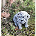 Pikkukuva 5 / 5: Stone and Style Bulldog -patsas, pakkasenkestävä ja säänkestävä - Massiivinen kivi 14*10*16CM