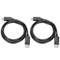 Miniatyrbilde 5 av 5: DisplayPort-kabel 1,8 m hann til hann DP-tilkoblingslinje 2 stk adapter