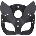 Miniatyrbild 1 av 5: Svart lyxig läder katt räv maskeradmask för kvinnor