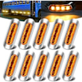 Miniatyrbilde 1 av 5: 10 stk ravgule sidemarkerlys, DC 12V-24V LED sidemarkerlys indikator