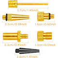 Miniatyrbillede 2 af 5: 15 stk. cykelventil adapter, cykelventil adapter, kuglepumpe nål, standard luftpumpe cykelventil adapter, luftkompressor, volleyball, fodbold, va