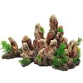 Miniatyrbilde 3 av 5: Akvariedekorasjon fjell, harpiks fiskebol gjemmested stein ornament