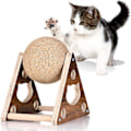 Miniatyrbild 2 av 5: Kattleksak Skrapstolpe Cat Scratch Matta Trä Basboll Playgro