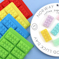 Miniatyrbillede 2 af 4: 1 stk. Byggeklodser Silikon Chokoladebar Form Kager Fondant Geléform, blå