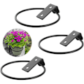 Miniatyrbild 1 av 5: Väggkrukhållare i metall för blomkrukor, krukringhållare, blomkrukebricka, stativ för blomkrukor, för uteplats, balkong, trädgård