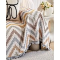 Miniatyrbild 4 av 4: Jianju Wave Pattern Heart Sea Pattern Sofa Blanket Vardagsrum soffbord soffbord filt Geometrisk Splicing Pattern Mjuk inredning, 130*180