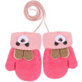 Miniatyrbillede 1 af 4: Toddler Vinter Termiske Handsker Varme Strikkede Luffer Baby String Plys