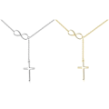 Miniatyrbild 1 av 5: 2pack-Silver Plated Simple Cross Pendant Choker Necklace Simple Tiny Necklace för kvinnor flickor