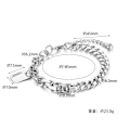 Miniatyrbillede 5 af 5: Cool rustfrit chunky tykt stort ledkæde armbånd 19CM+3cm