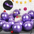Miniatyrbillede 3 af 4: 50 stk. lilla metalliske balloner krom skinnende latex 12 tommer tykke