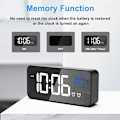 Miniatyrbillede 5 af 5: Digitalt vækkeur, LED digitalt vækkeur med temperatur/snooze/2 alarmer/12/24 timer/USB-opladningsport/16 sange (sort)