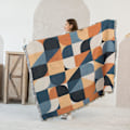 Miniatyrbild 2 av 3: Beige Bohemian Soffa Överkast Filtar Etnisk Vävda Boho Geometrisk Flerfärgad Blå och Orange Överkast för Soffa Aztec Säng Överkast Överdimensionerad Stol Soffa