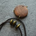 Miniatyrbilde 3 av 5: Brun tre choker chunky anheng halskjede kvinner