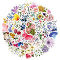 Miniatyrbillede 1 af 5: 50 stk. søde blomsterklistermærker - Vandtætte klistermærker med blomstermotiver